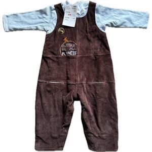 NWT Marese France Corduroy Fleece Planet Boy’s One Piece Size 18 Months